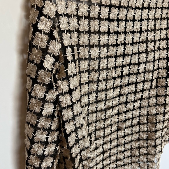 Weavs Gold and Black Shiny Embroidered Jacket Womens Size Medium - Picture 9 of 9